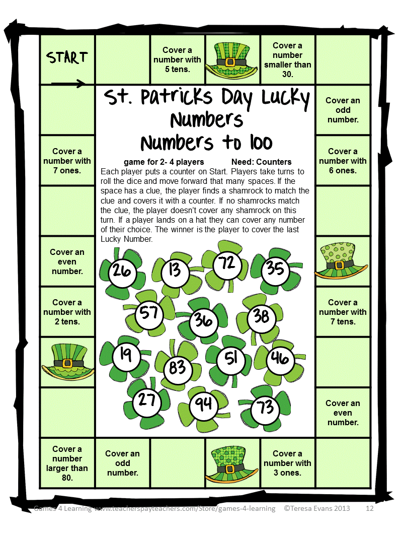 games educational: St. Patrick's Day Math FREEBIES