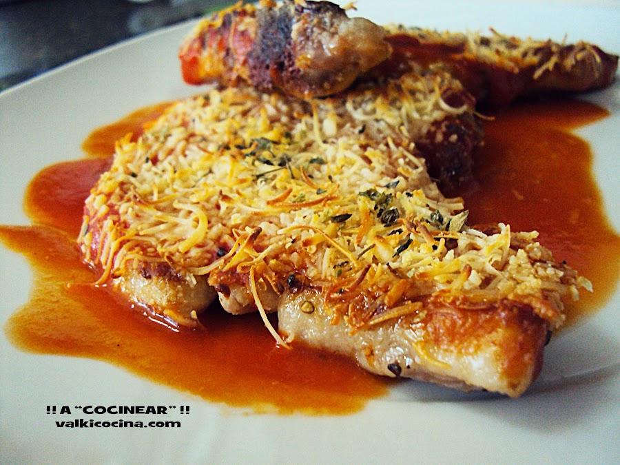 Chuletas de cerdo gratinadas