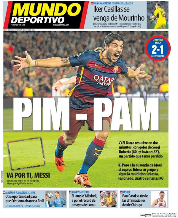 FC Barcelona, Mundo Deportivo: "Pim-pam"