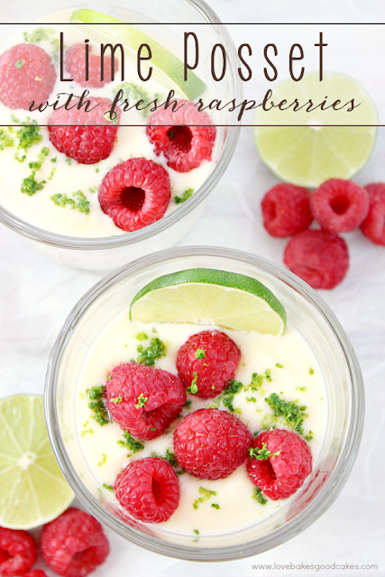 lime posset with fresh raspberries recipe