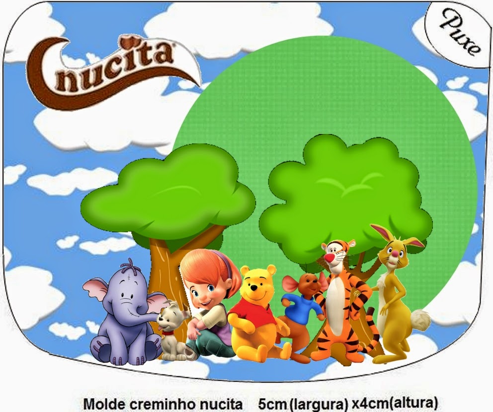 Winnie the Pooh: Etiquetas Candy Bar para Imprimir Gratis. Etiquetas Nucita de Winnie the Pooh para imprimir gratis.
