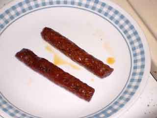 Chorizos, well, Chistorras, cooked