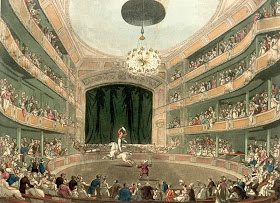 Astley's Ampitheatre in London as drawn by Thomas Rowlandson and Augustus Pugin for Ackermann's Microcosm of London (1808-11)
