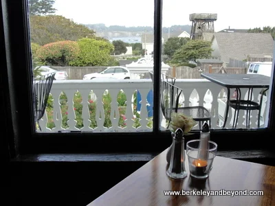 view from the restaurant at the MacCallum House Inn & Restaurant in Mendocino, California