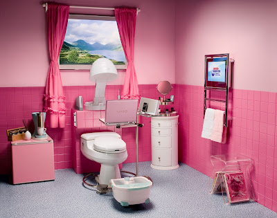 ห้องน้ำสีชมพู