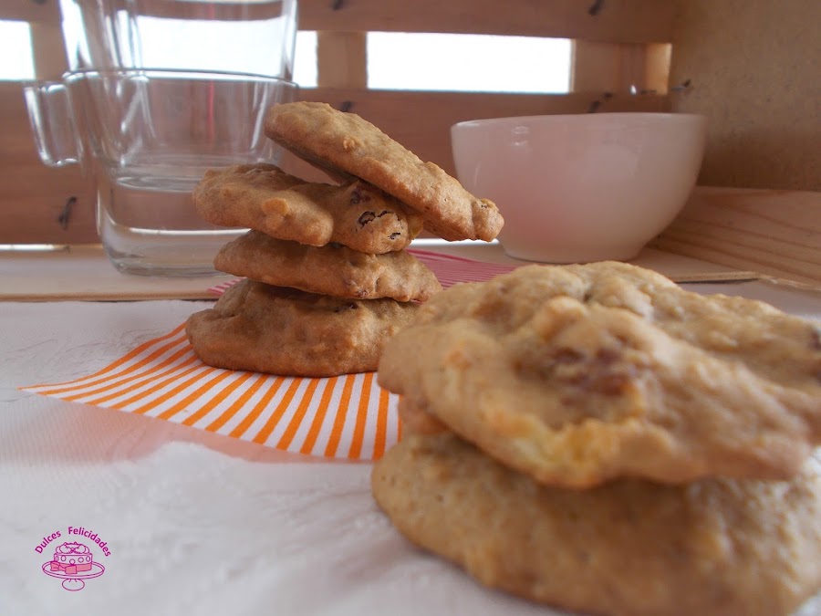 Galletas de okara de avena con manzana y pasas