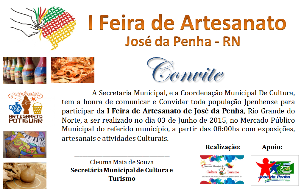 VENHA VER NOTICIAS CONVITE I FEIRA DE ARTESANATO EM NOSSA JOSÉ DA PENHA RN Adesivo Impressão Digital ~ VENHA VER NOTICIAS CONVITE I FEIRA DE ARTESANATO EM NOSSA JOSÉ DA PENHA RN