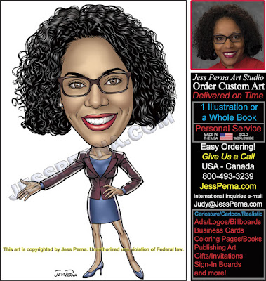 Woman Real Estate Agent Caricature Ad