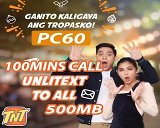 TNT PC60 Panalo Combo 60 – 7 Days Unlitext to All, 500MB + Tri-net Call TNT PC60 Panalo Combo 60 – 7 Days Unlitext to All, 500MB + Tri-net Call