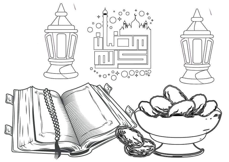صور تلوين للاطفال لشهر رمضان 2019 رسومات شهر رمضان للأطفال