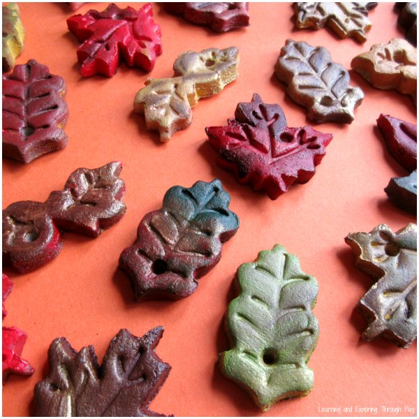 Learning and Exploring Through Play Salt Dough Autumn Leaves