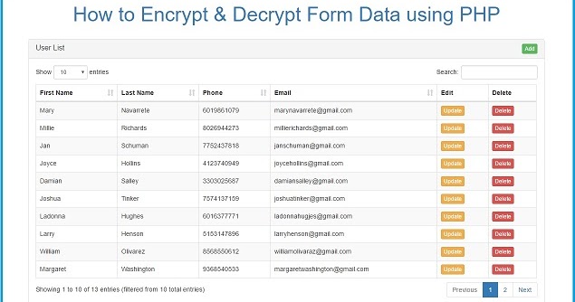 Encryption and Decryption Form Data in PHP | Webslesson