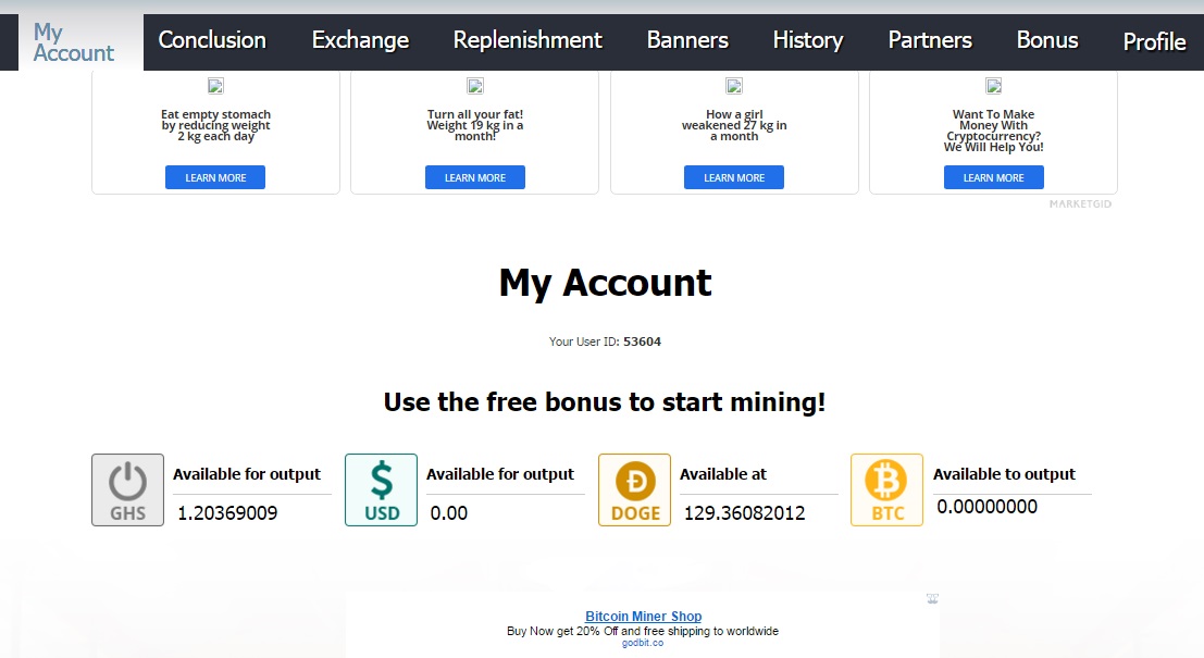 bitcoin mining daily payout