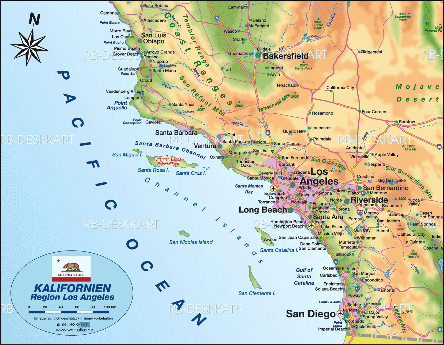 Mapas De Los Angeles Eua Mapasblog