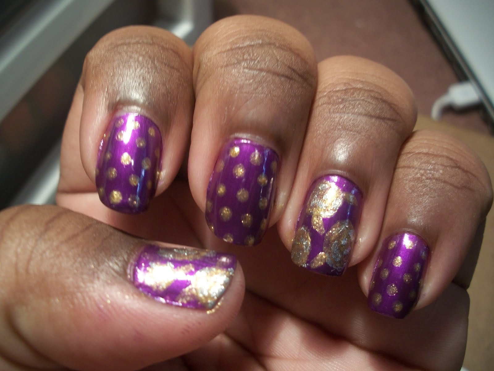 Picture of an Indian Sari Inspired Nail Art