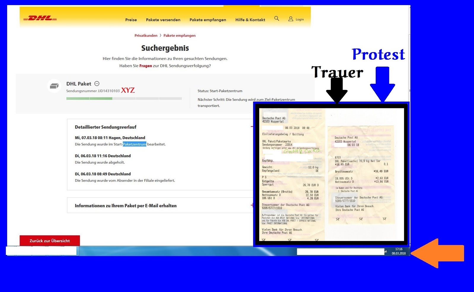 Feines aus Wuppertal Paket Versand Probleme mit DHL? Ja, die habe ich!