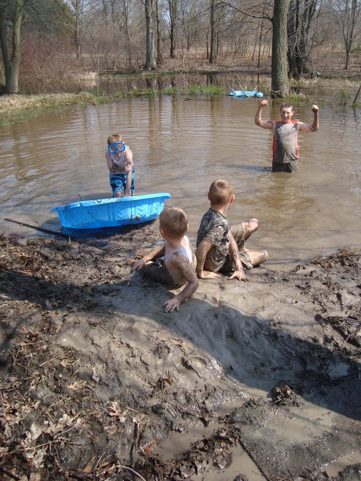 Life with four boys...coffee please! It's Spring Break Swamp (Mud