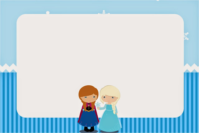 Frozen Niñas para Navidad Azul: Invitaciones para Imprimir Gratis. Para hacer invitaciones, tarjetas, marcos de fotos o etiquetas, para imprimir gratis de Frozen Niñas para Navidad Azul.