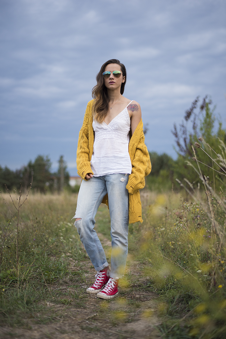 Skinny Buddha Mustard Cable Knit Cardigan Skinny Buddha Mustard Cable Knit Cardigan