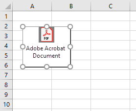 PDF inséré dans Excel sous forme icône