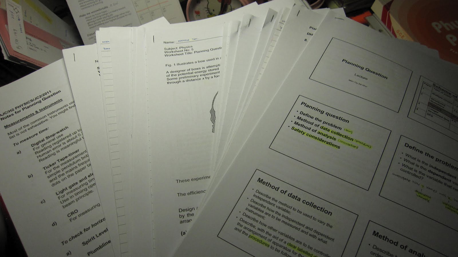 A LEVEL MATERIALS FOR SALE AJC Physics Planning Materials 