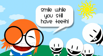 Funny happy birthday messages: smile while you still have teeth!