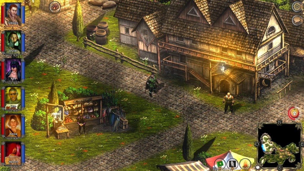 Demonstration of top-down perspective in the game Lords of Xulima
