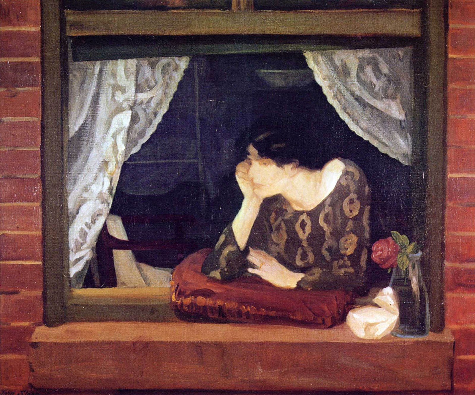 Картина у окна. Джон френч Слоан. Джон Слоун картины окно. Картина ожидание. Окно живопись.