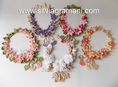 Colares de Crochê com Flores para Polinésia Francesa