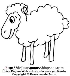 Oveja Dibujo de oveja para colorear, pintar imprimir para niños. Imagen de oveja hecha por Jesus Gómez