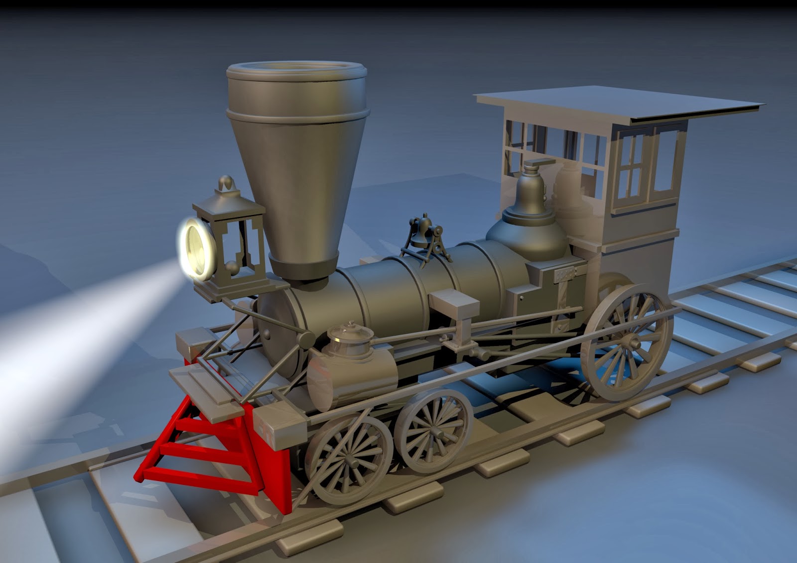 3d модель паровоза в Blender
