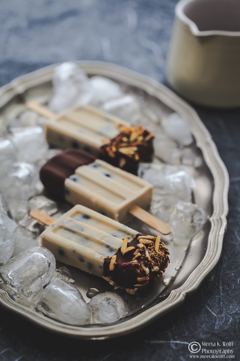 What's For Lunch Honey? Almond Butter Blueberry Popsicles Dipped in