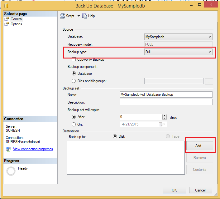 Take Database Backup in SQL Server 2008 using Query or Management ...