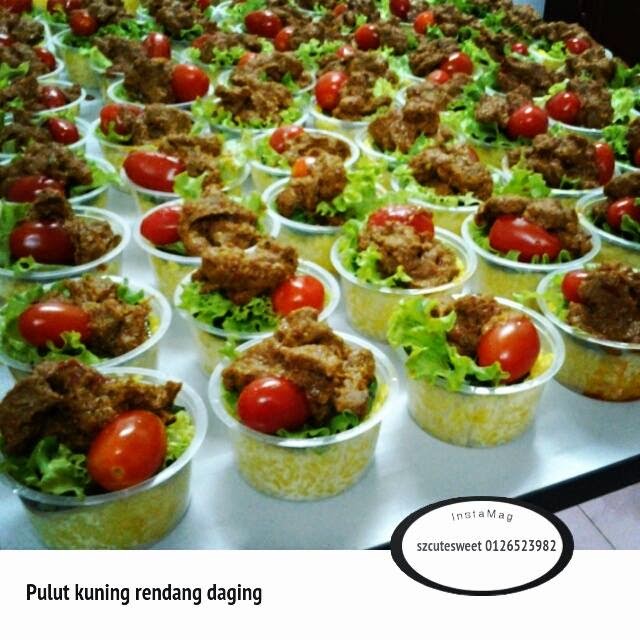 tempahan pulut kuning rendang ayam