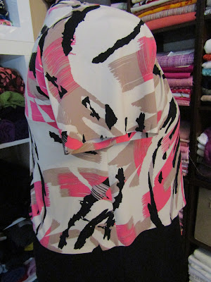 Pink Black Retro Abstract Print ITY Knit Cardigan www.sewplus.blogspot.com