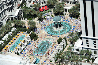 Caesars Palace pool Aerial shot of the Caesars Palace pool