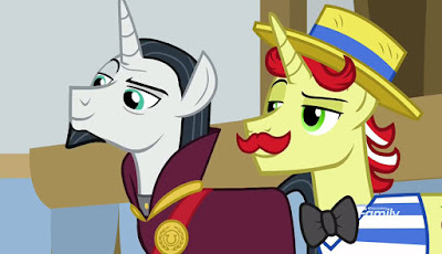Chancellor Neighsay and Flam, standing together, look smug