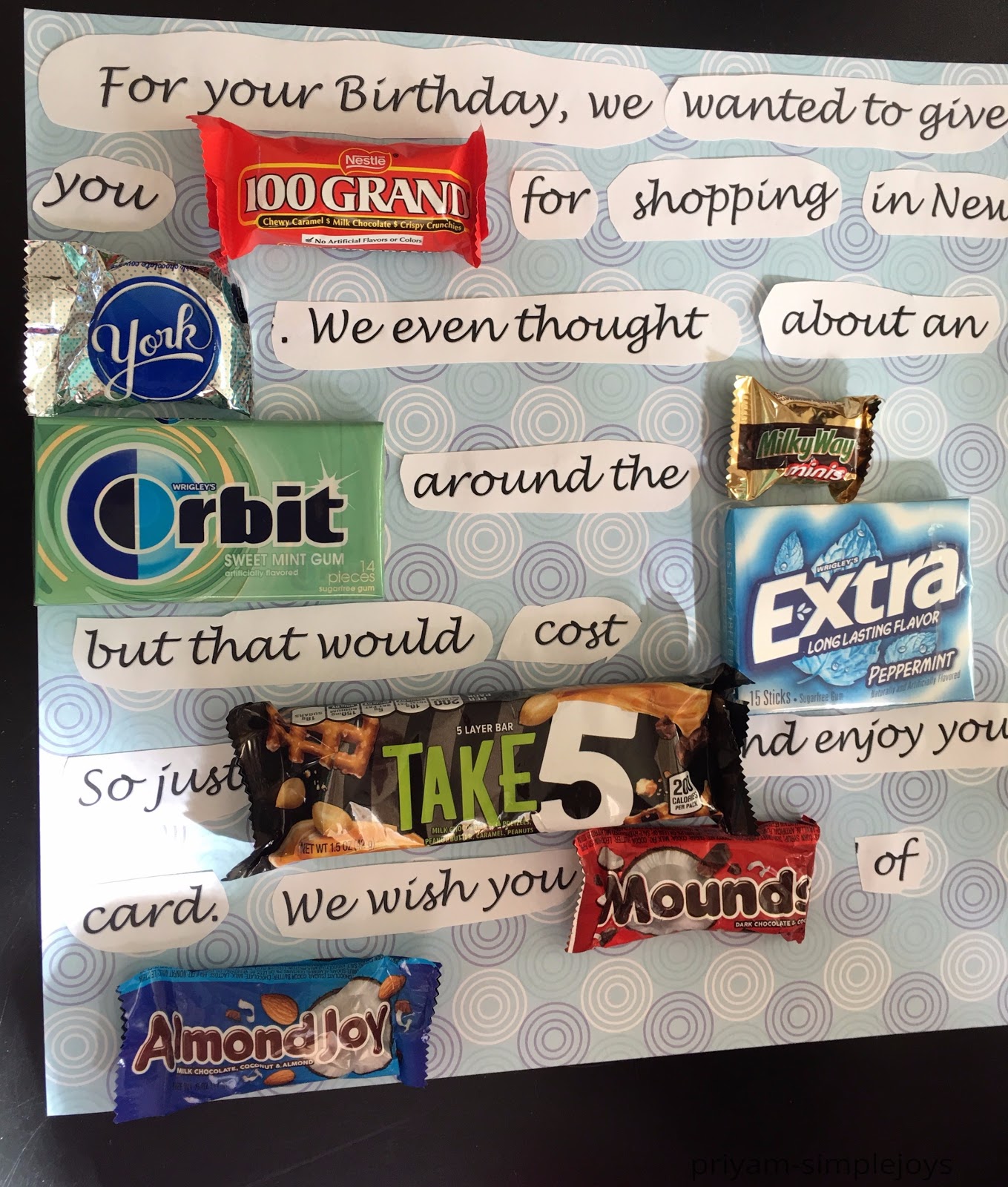 SimpleJoys Candy Birthday Card