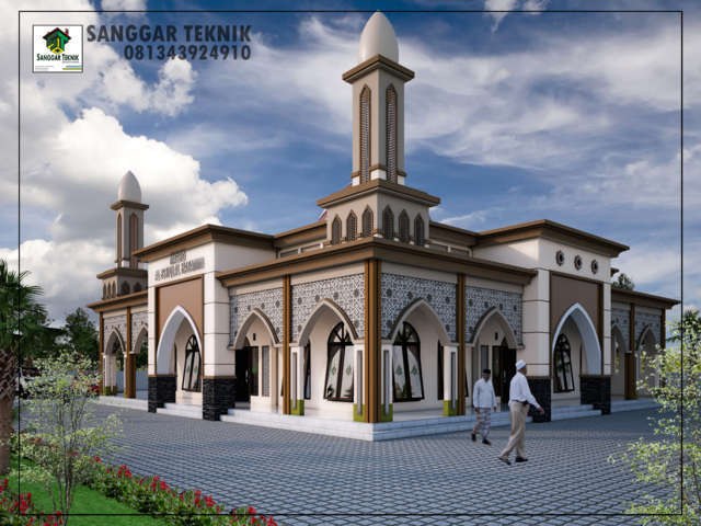 Gambar Gambar Desain  Masjid  Modern 15x15 1  Lantai  Sanggar 