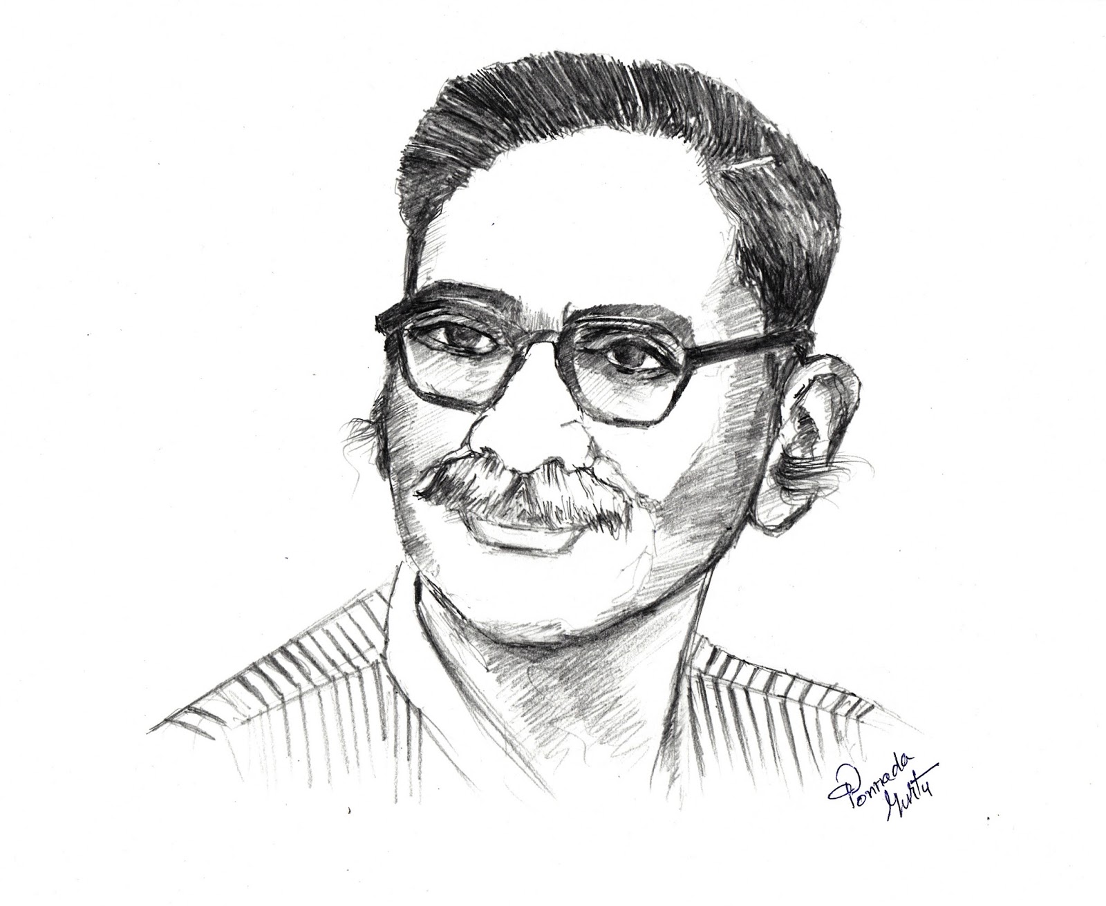 Sketches and Drawings Jashuva Legendary Telugu poet Pencil sketch