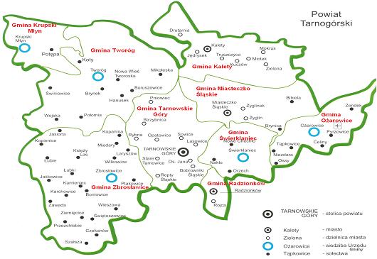 Tarnowskie Góry położenie polozenie powiat tarnogorskie wykresy mapy 1