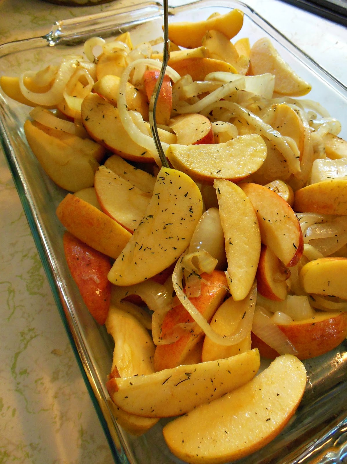 Roasted Apples and Onions with Thyme and Bacon