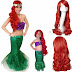THE LITTLE MERMAID ARIEL Curly wave red wigs