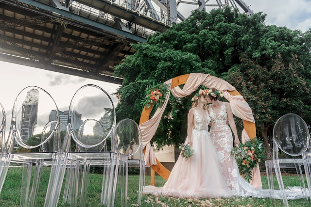 TO THE AISLE AUSTRALIA | BLUSHING BRIDES STYLED INSPIRATION SHOOT BRISBANE WEDDINGS SAME SEX MARRIAGE PHOTOGRAPHY STYLING BRIDAL GOWNS