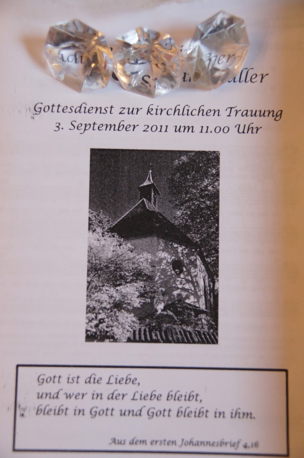 Glücksflügel Hochzeitsbericht / Kirchenheft für die kirchliche Hochzeit