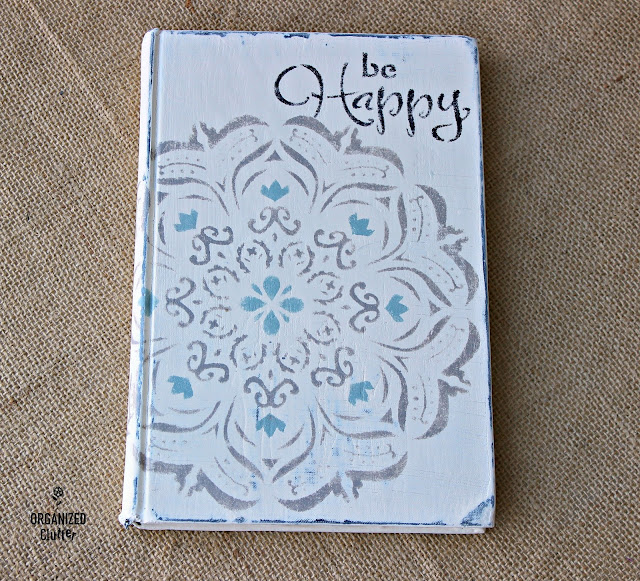 Decorative Up-cycled & Stenciled Thrift Shop Books #stencil #chalkpaint #upcycle