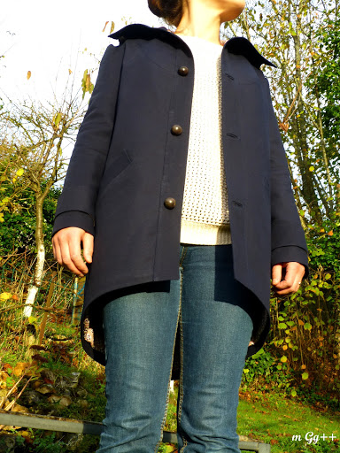 Manteau Femme 'Du Fil à Retordre' - 100% Laine - Taille 42 - Bleu - Occasion Très Bon État