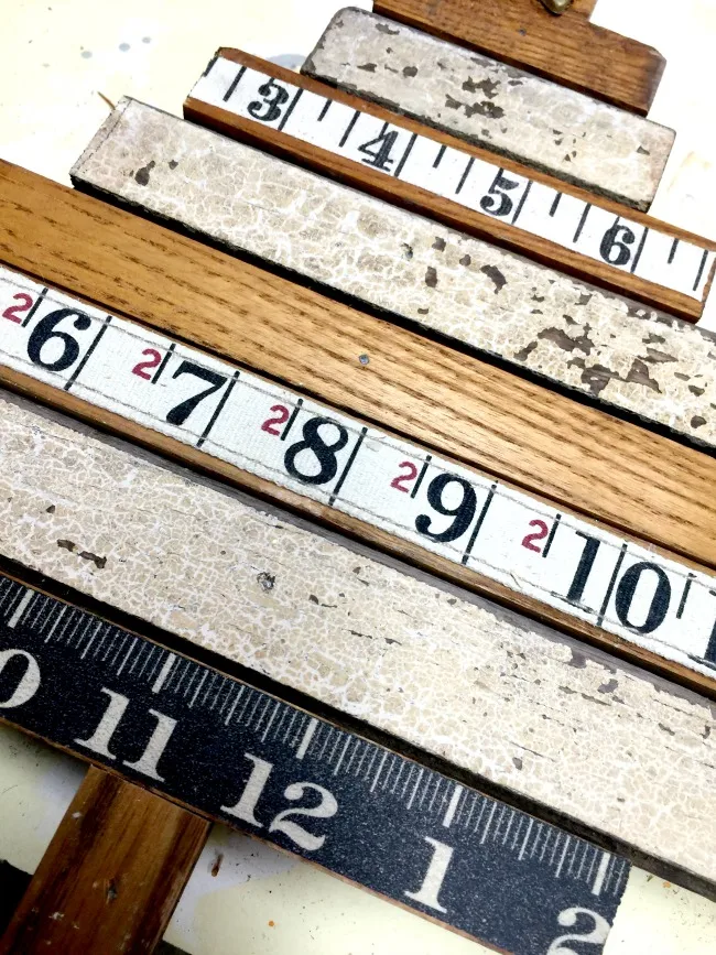 Vintage wood and ruler tape