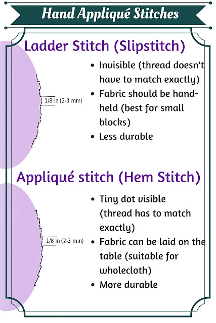 two appliqué stitches