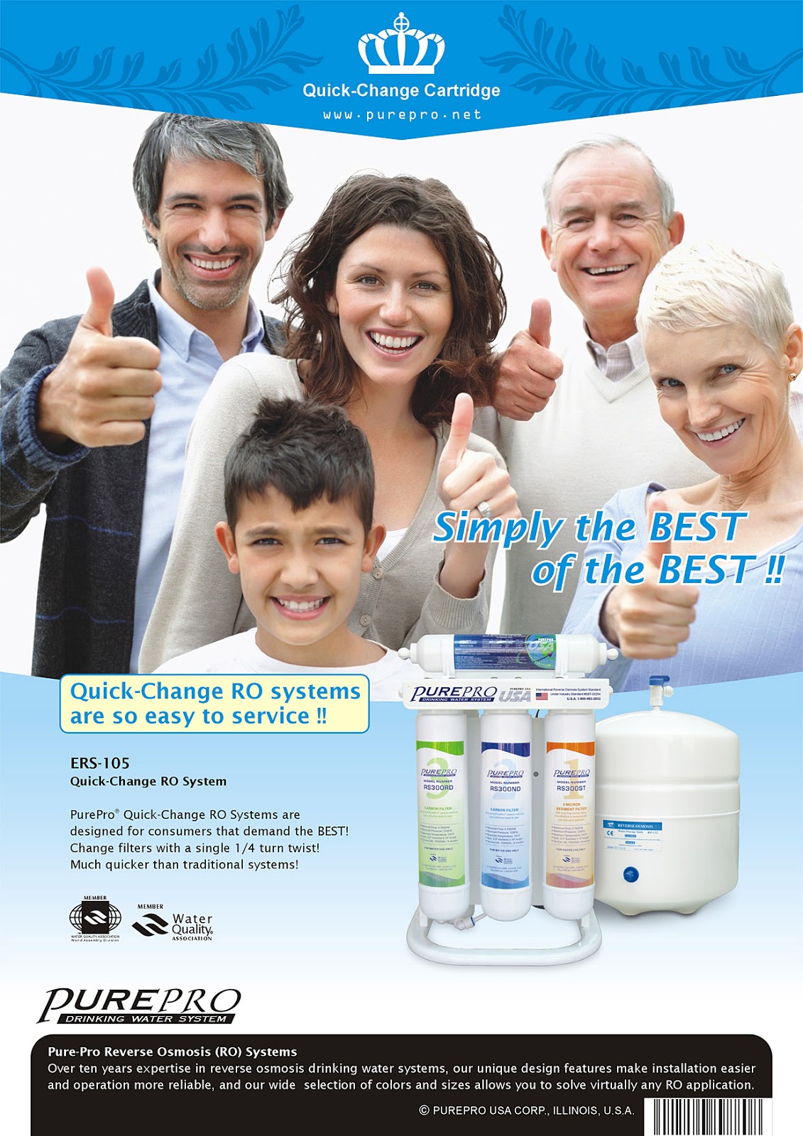 PurePro® USA ERS105 QuickChange Reverse Osmosis Water Filtration System